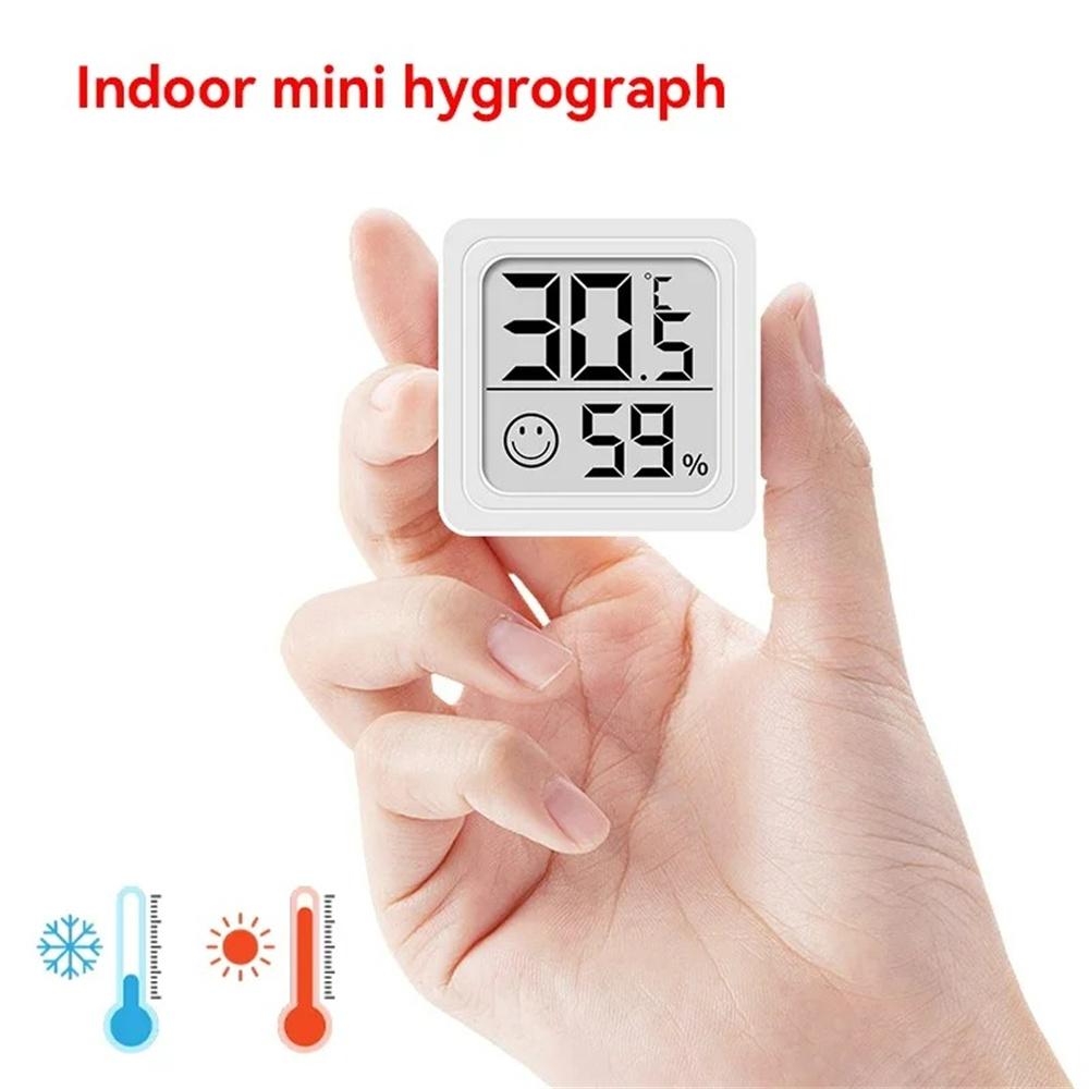 Weather Station Indoor - Termómetro Digital LCD portátil, higrómetro, reloj