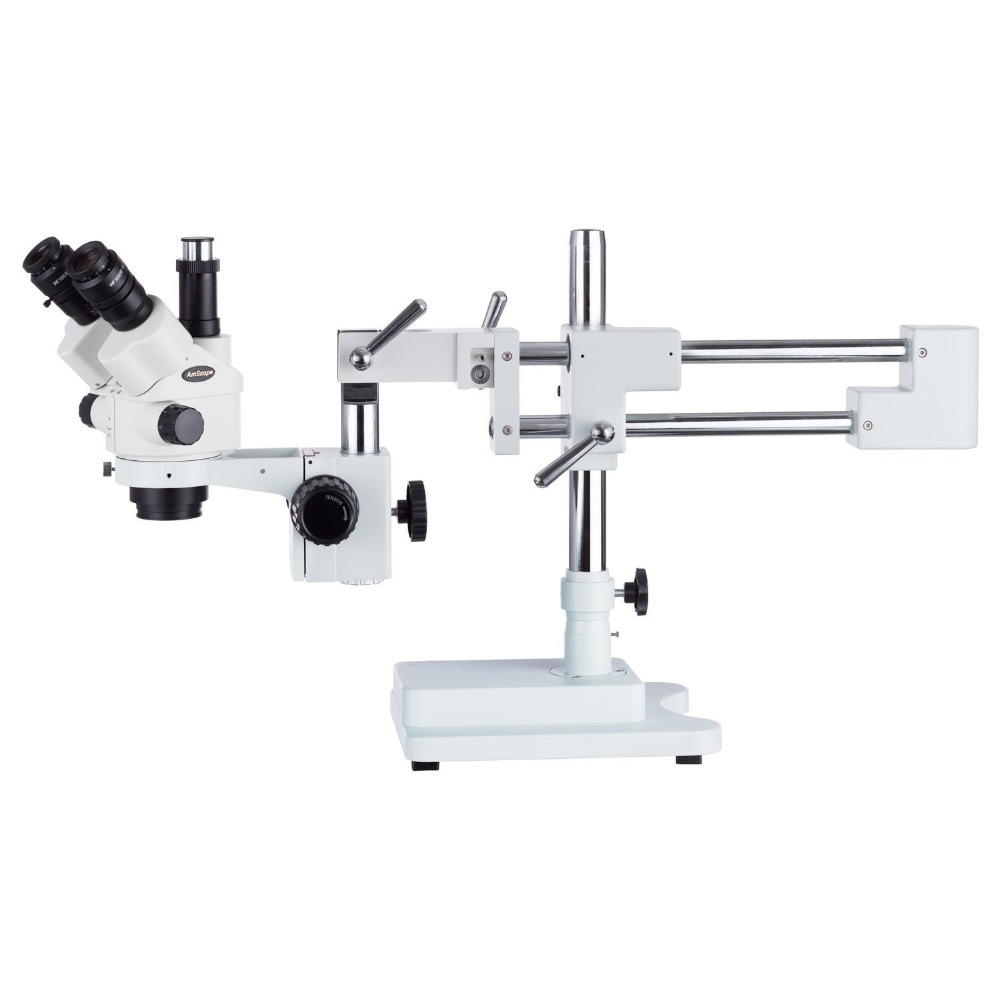 Amscope Microscope Stereo 7X-45X - Microscopio Estéreo Trinocular con Zoom Simul-Focal