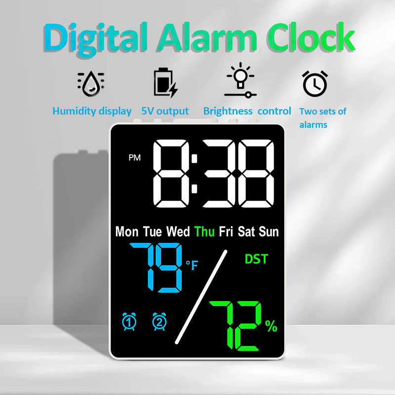 Weather Station Indoor - Reloj despertador Digital multifuncional de pantalla